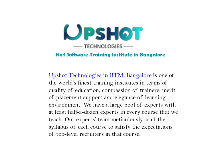 Software Training Institute in Bangalore